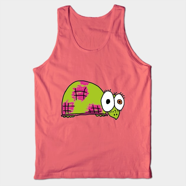 funny green turtle Tank Top by MerryDee